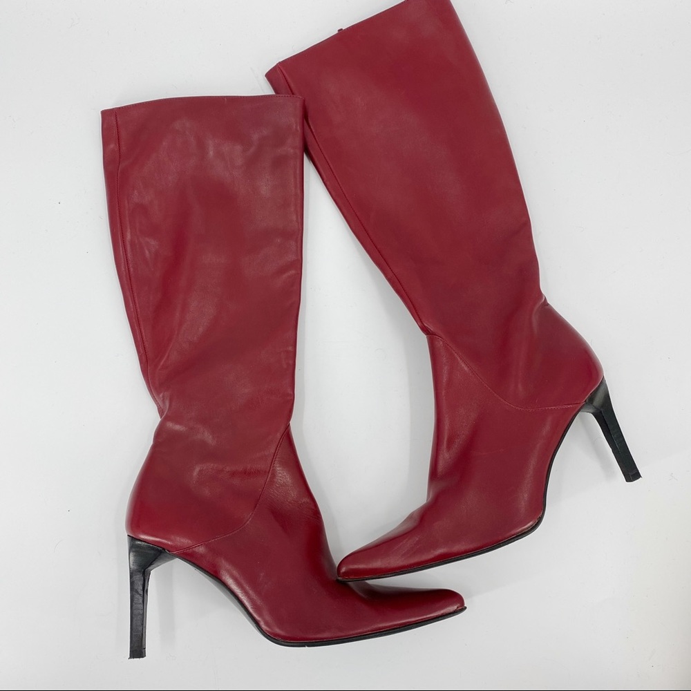 Chic Red Heeled Boots